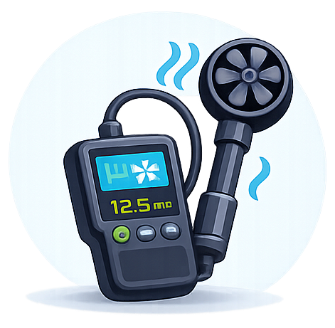 Illustration d’un appareil de mesure de ventilation